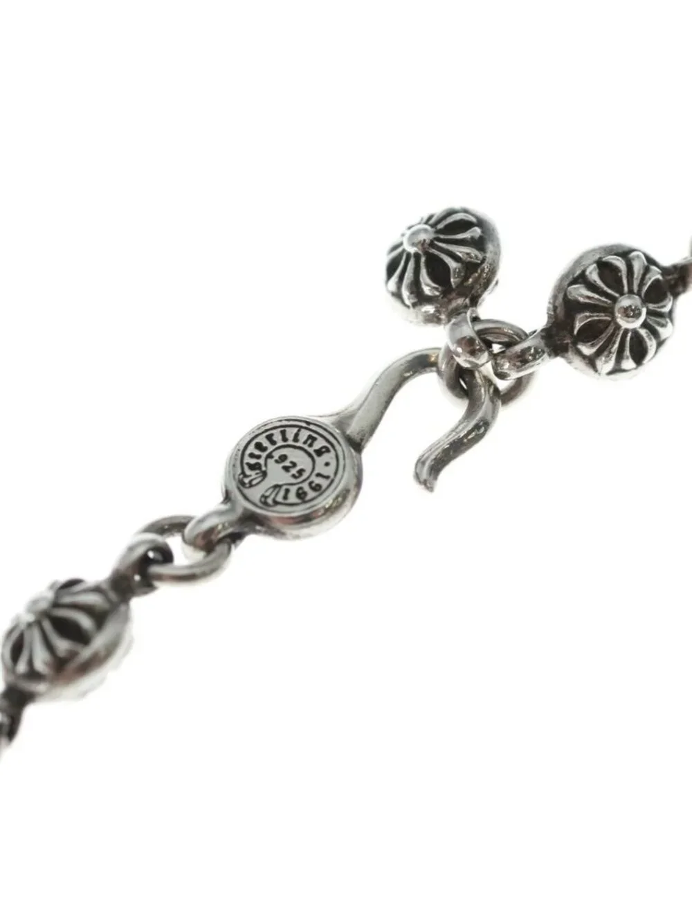 Chrome Hearts 1 Crsbl Chn Sml CH Crs Cross Ball Chain Small CH Necklace Silver